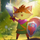 A fox holds a sword and a shield in Tunic on Xbox Game Pass.